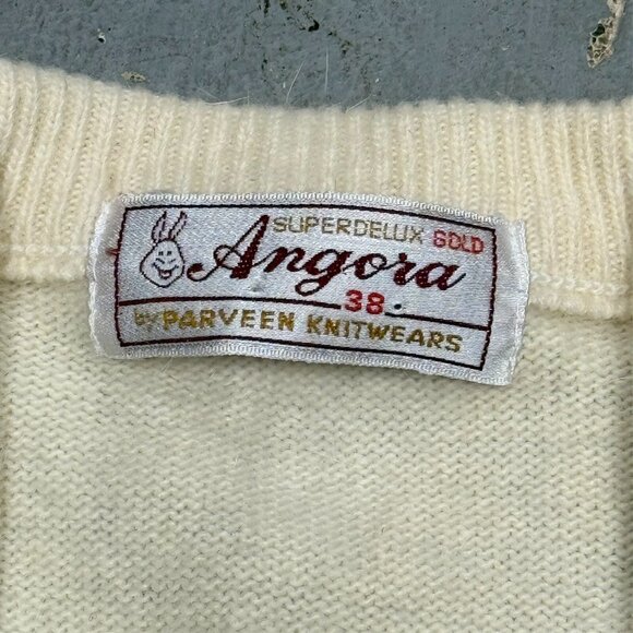 Vintage Angora Rabbit Hari Fair Isle Knit Sweater 38 Medium - Picture 3 of 7